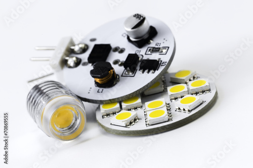 two different types of G4 LED bulbs and electronics side of led