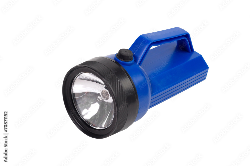 Electric Pocket Flashlight isolated on white Electric Pocket Flashlight isolated on white