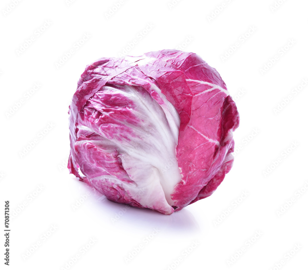 Radicchio, red salad isolated on white