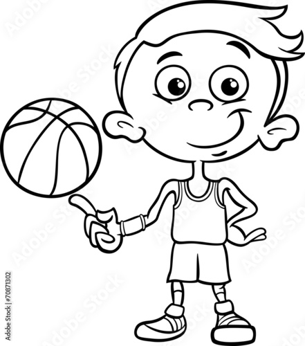 boy basketball player coloring page