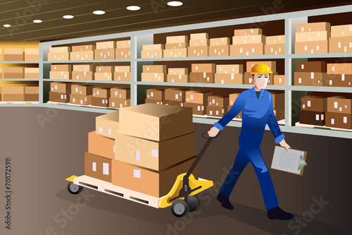 Man working in a warehouse