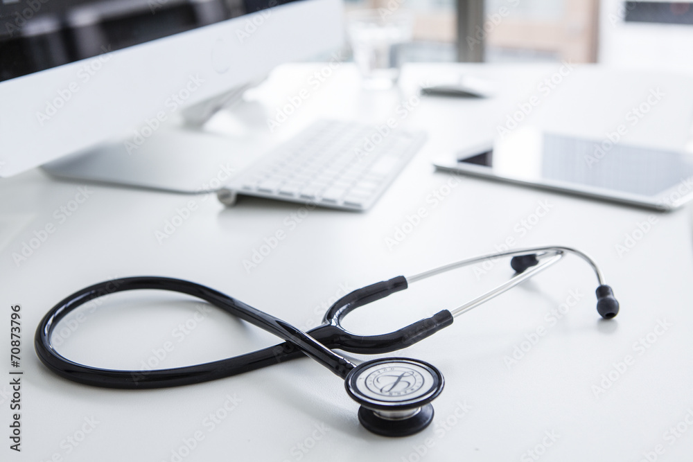 Stethoscope placed on the desk Stethoscope placed on the desk