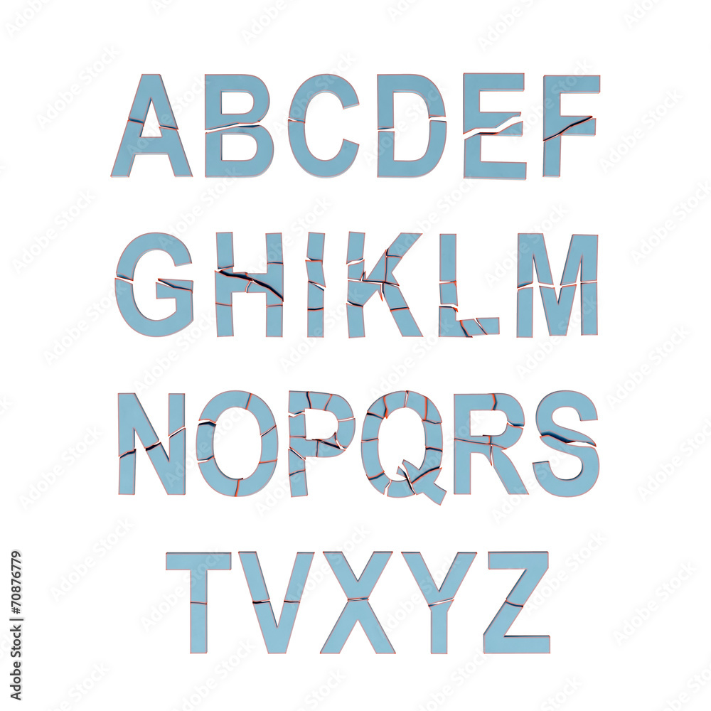 illustrate of broken alphabit illustrate of broken alphabit