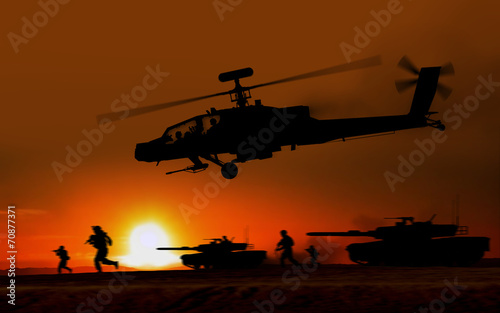 Combat Attack Apache helicopter photo