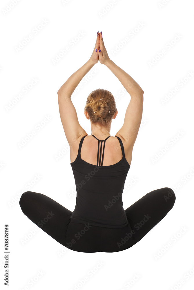 Beautiful slim woman doing yoga
