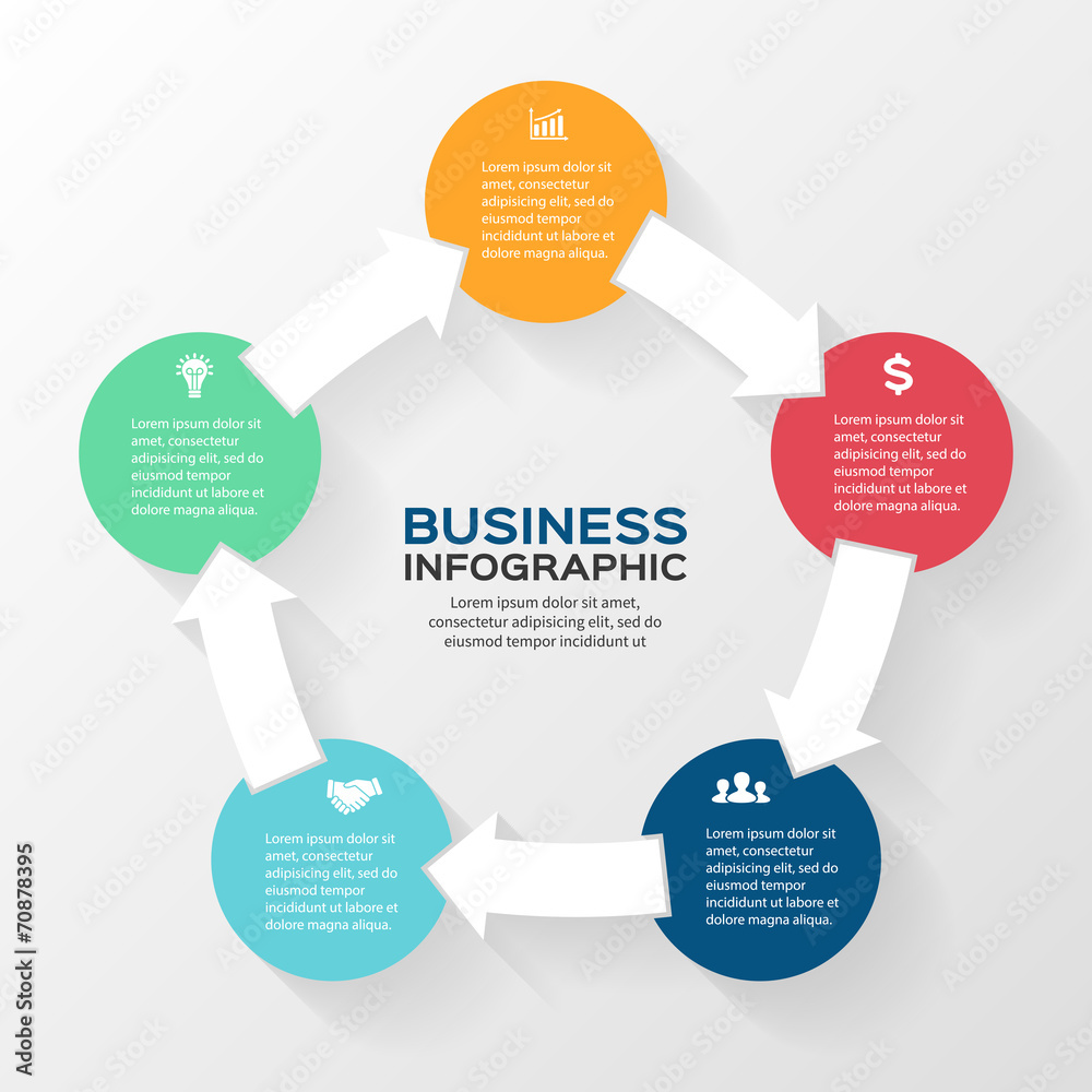 Vector circle arrows infographic diagram 5 options Vector circle arrows infographic diagram 5 options
