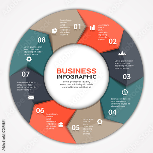 Vector circle arrows infographic diagram 8 options