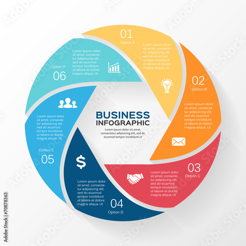 Vector circle infographic diagram 6 options