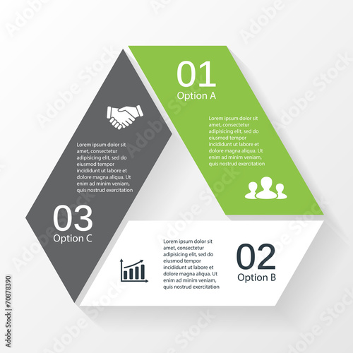 Vector triangle arrows infographic diagram  3 options