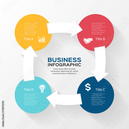 Vector circle arrows infographic diagram 4 options