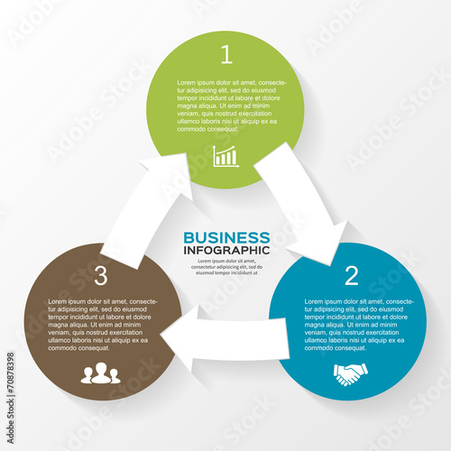 Vector triangle arrows infographic diagram  3 options