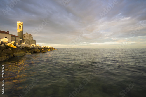 Miasto nad Adriatykiem widziane z wody.Piran,Słowenia