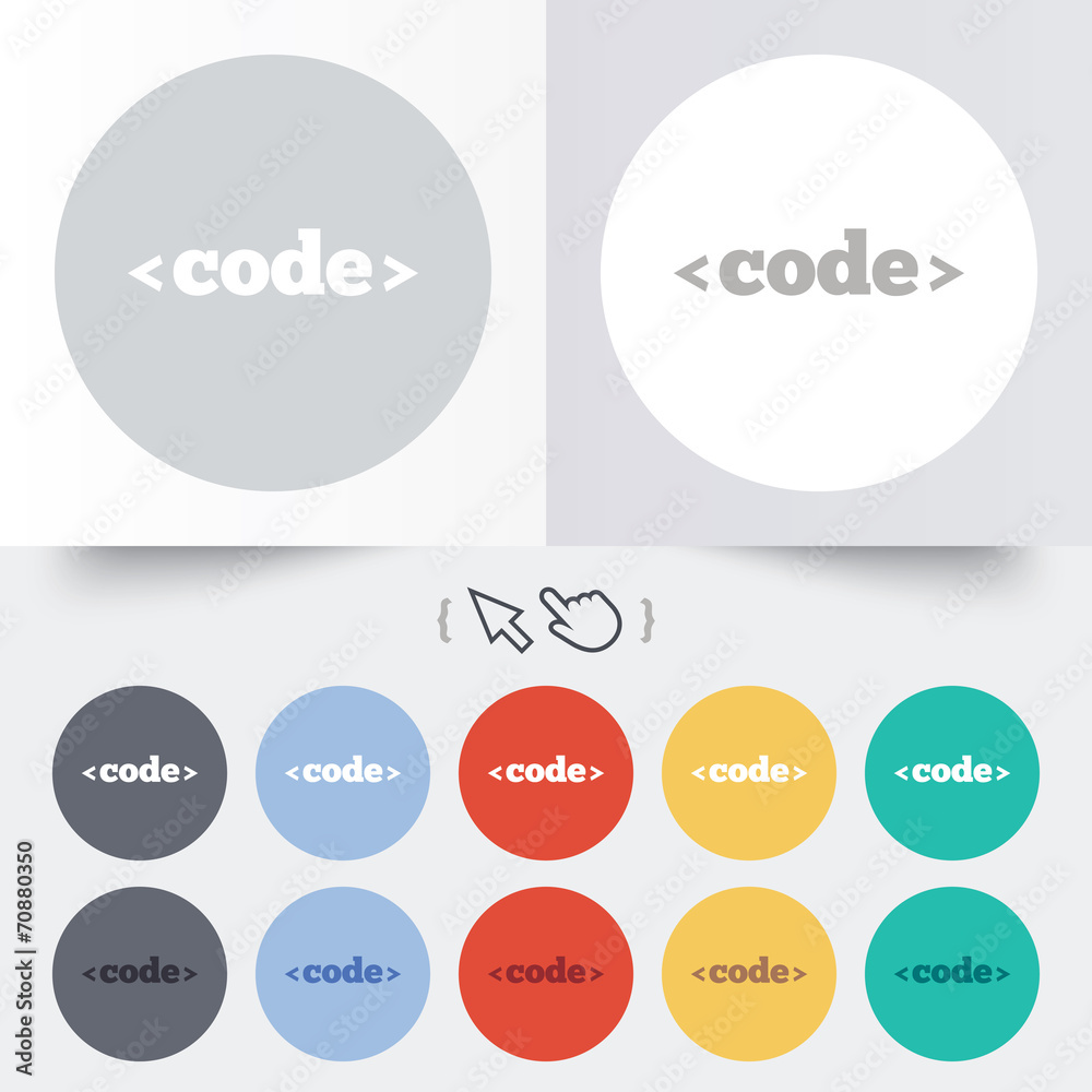 Code sign icon. Programming language symbol. Code sign icon. Programming language symbol.