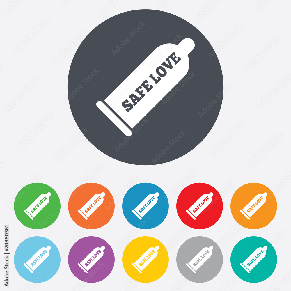 Condom safe sex sign icon. Barrier contraceptive Condom safe sex sign icon. Barrier contraceptive