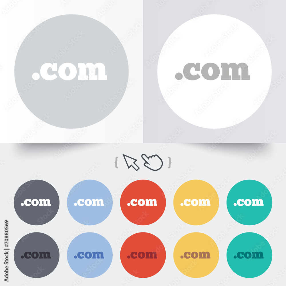 Domain COM sign icon. Top-level internet domain Domain COM sign icon. Top-level internet domain