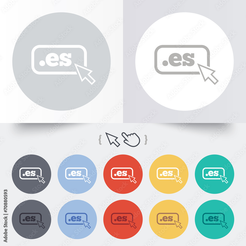 Domain ES sign icon. Top-level internet domain Domain ES sign icon. Top-level internet domain