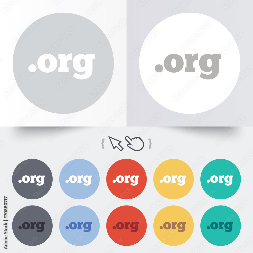 Domain ORG sign icon. Top-level internet domain Domain ORG sign icon. Top-level internet domain