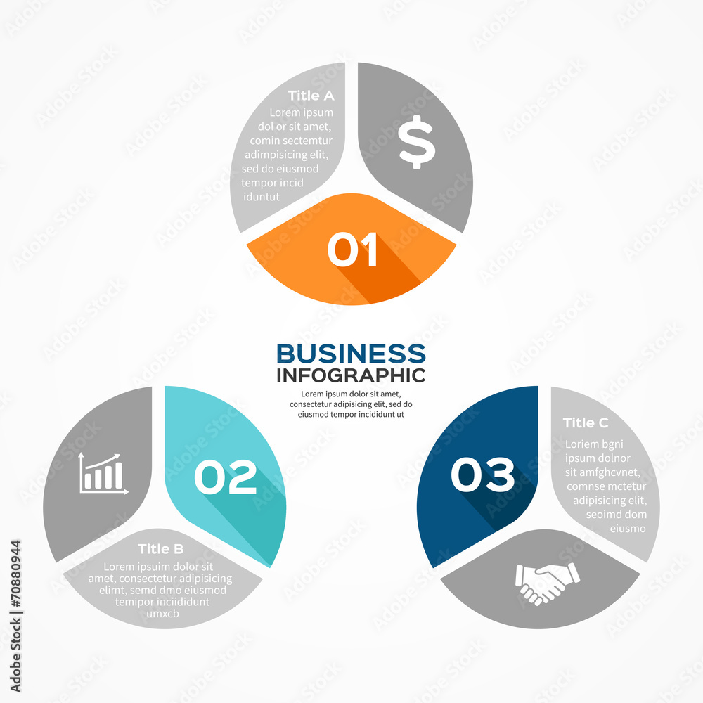 Circle infographic, diagram, presentation 3 options Circle infographic, diagram, presentation 3 options