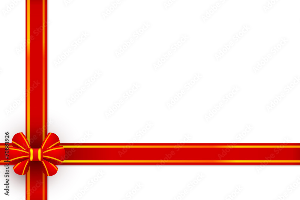 Red bow gift packing on a white background. Vector illustration. Red bow gift packing on a white background. Vector illustration.