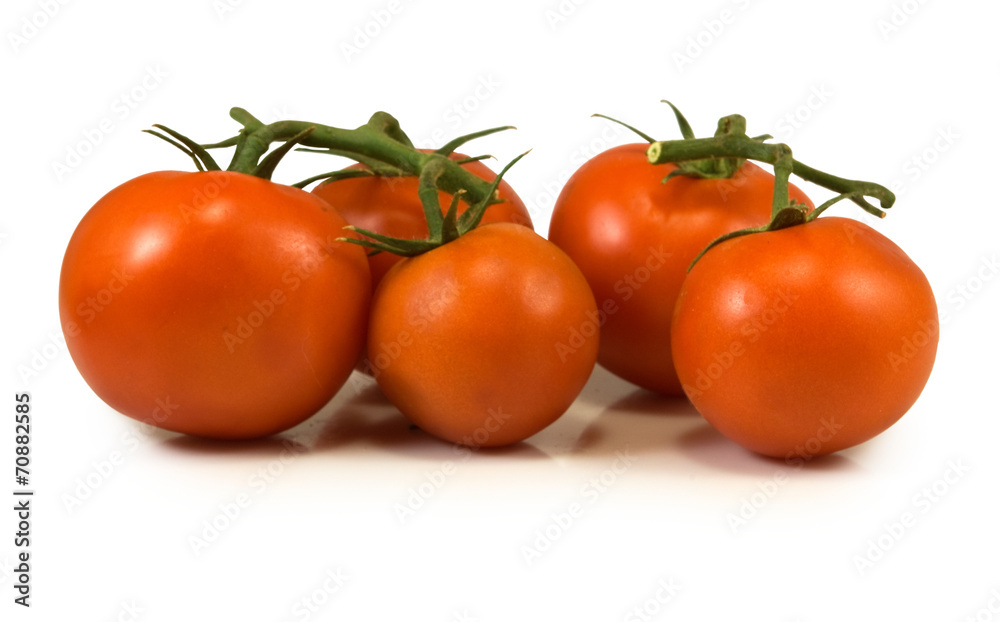 Isolated image of tomato on a white background closeup Isolated image of tomato on a white background closeup