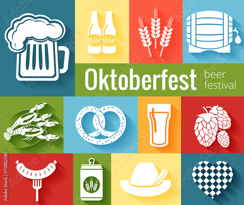 Set of vector Oktoberfest icons