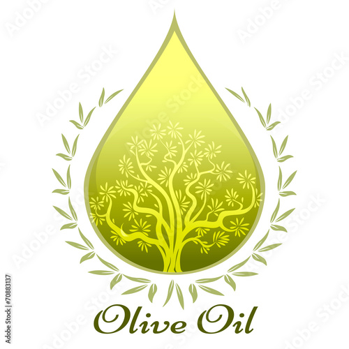 Olive oil label or emblem