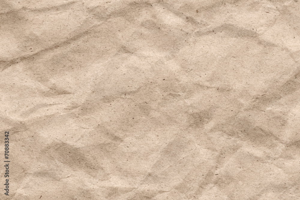 Fototapeta premium Recycle Beige Kraft Paper Crumpled Grunge Texture