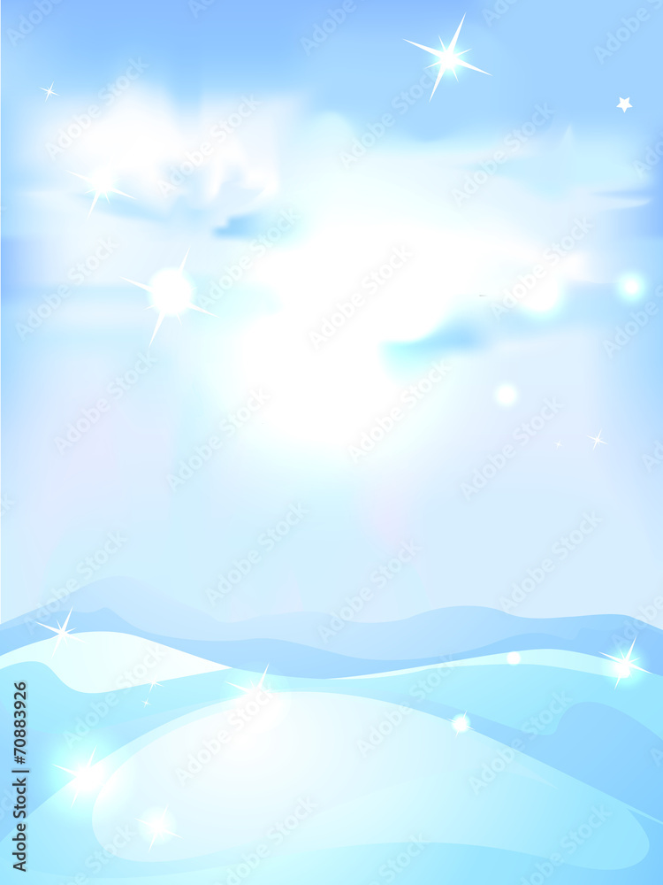 snowy winter landscape background - vertical vector illustration