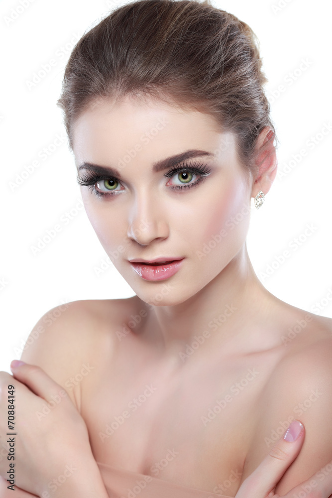 portrait of whiteheaded young woman, emotions, cosmetics portrait of whiteheaded young woman, emotions, cosmetics