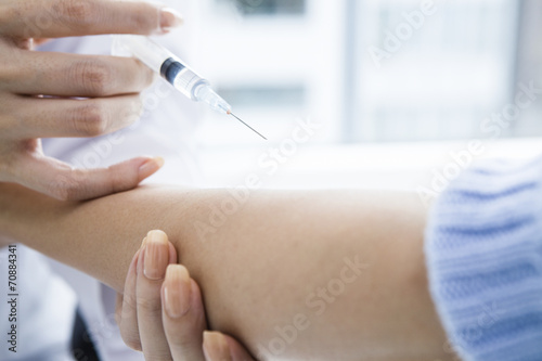 The patient who receives an injection