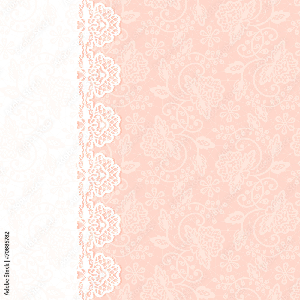 greeting card with lace border