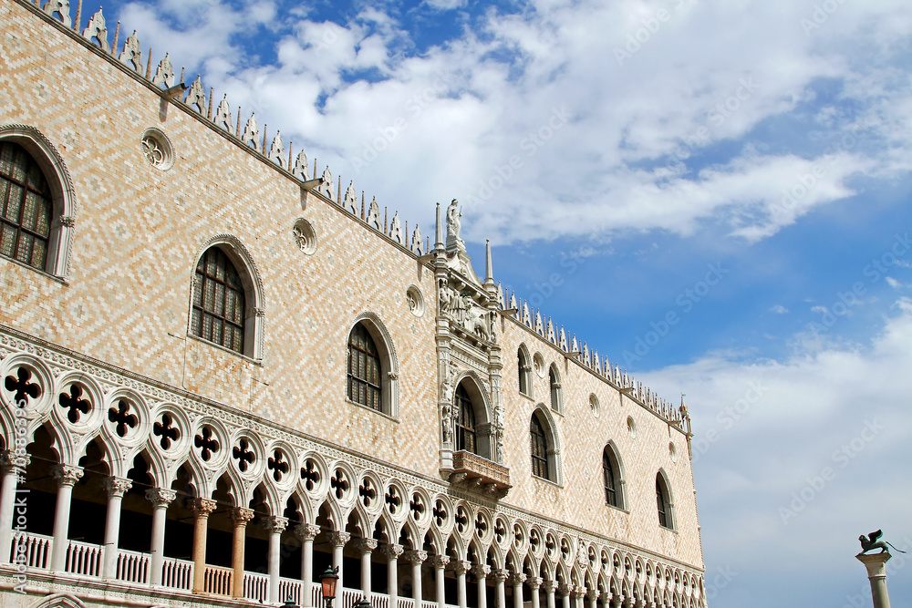 splendid Ducal Palace in Venetian-style architecture in Venice i
