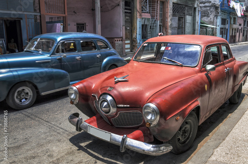 Classic american cars in Old Havana  Cuba