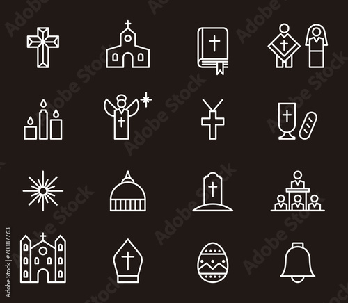 Catholic Religion icon set