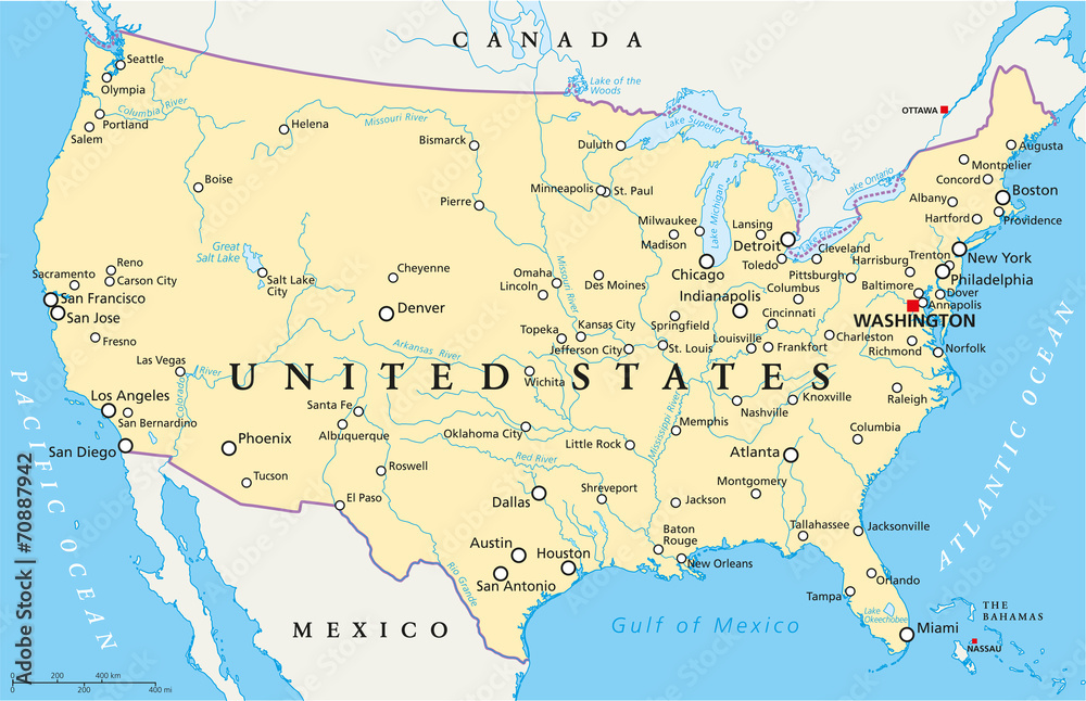 United States of America Political Map