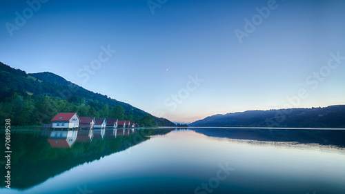 Fototapeta Naklejka Na Ścianę i Meble -  Evening by an Alpine Lake in Summer