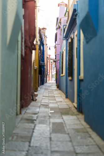 Colorful Traditional Buildings in Burano, Venice © francescorizzato