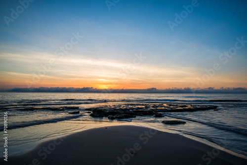 Sea sunset in torrevieja beach. © bimserd