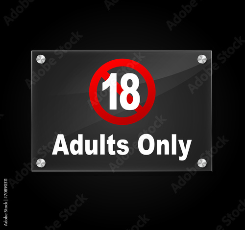 Vector adults only sign