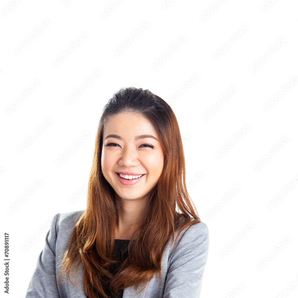 Portrait of happy young business woman isolated Portrait of happy young business woman isolated