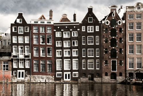 Canvas Print Amsterdam canal houses