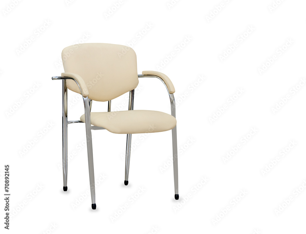 The office chair from beige leather. Isolated The office chair from beige leather. Isolated