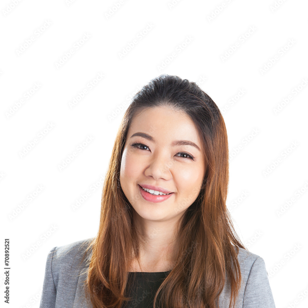 Portrait of happy young business woman isolated Portrait of happy young business woman isolated