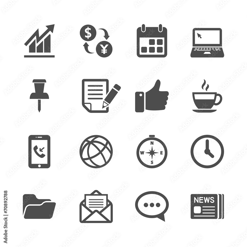 business and office work icon set, vector eps10 business and office work icon set, vector eps10