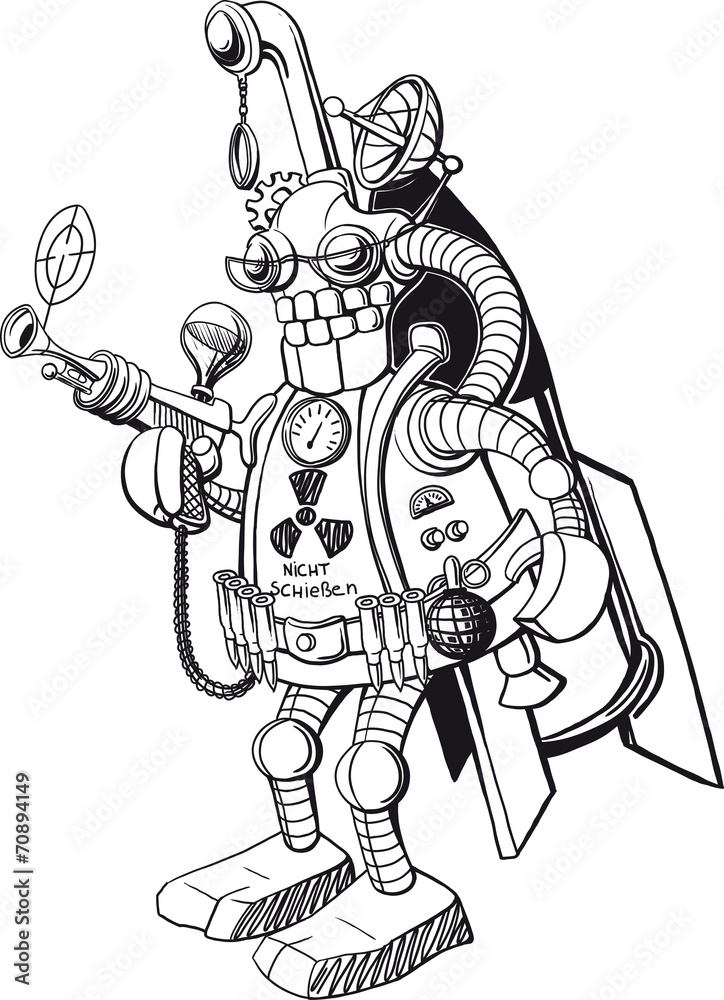 Fototapeta premium Funny military robot