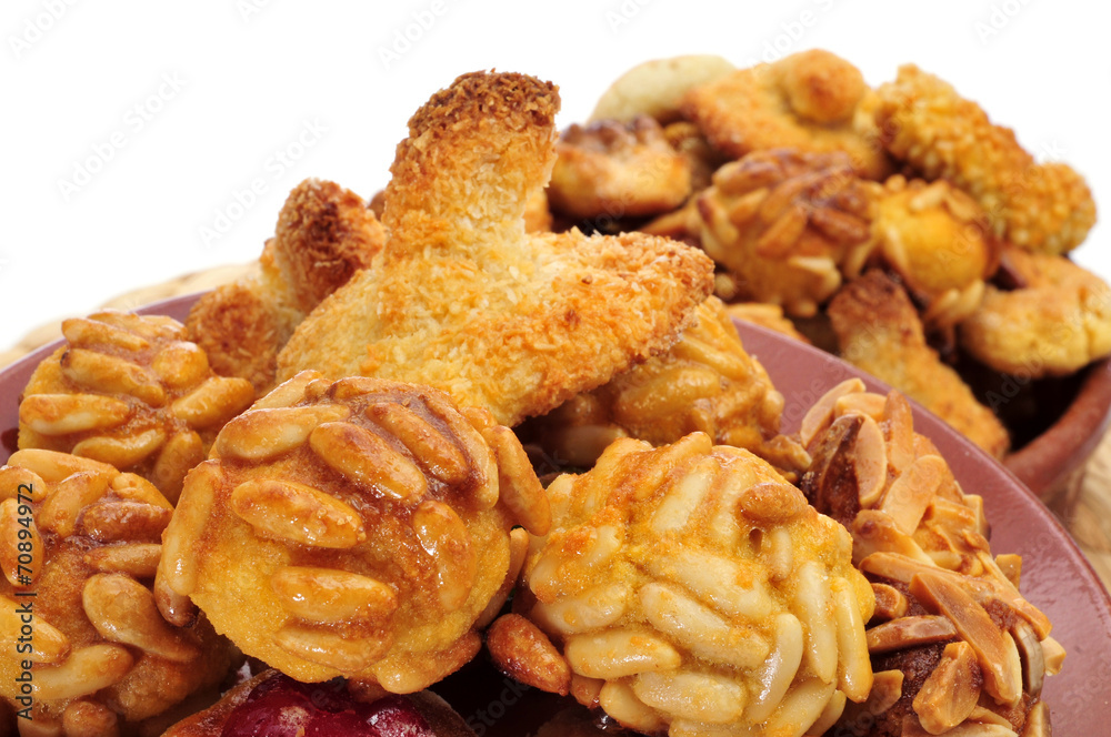 panellets, typical pastries of Catalonia, Spain, eaten in All Sa panellets, typical pastries of Catalonia, Spain, eaten in All Sa