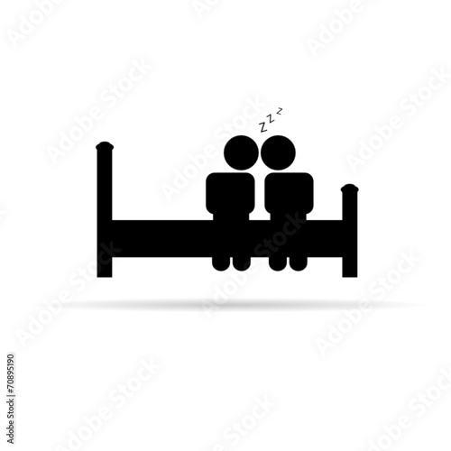 couple on bed icon vector