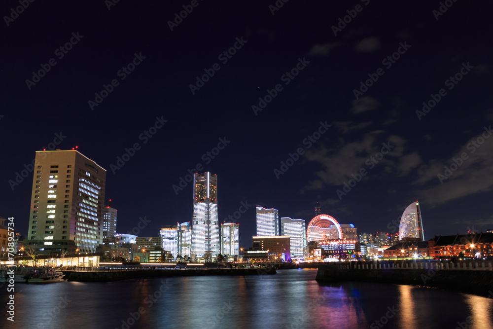 Lighting of all of the buildings at Minatomirai, Yokohama Lighting of all of the buildings at Minatomirai, Yokohama