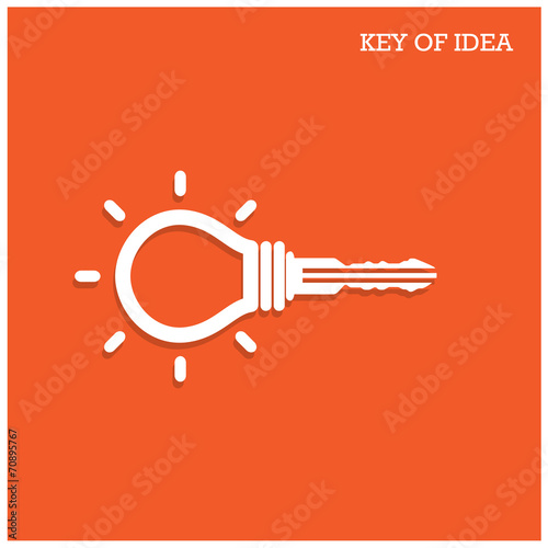 Creative light bulb idea concept with padlock symbol. Key of ide