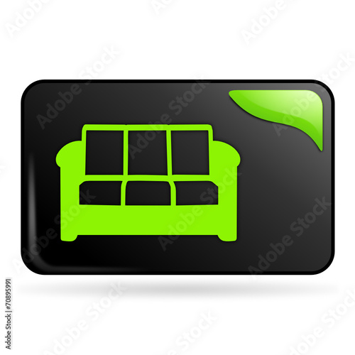 salle de repos sur bouton web rectangle vert